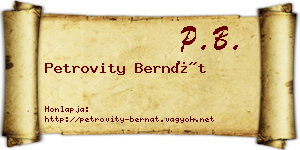 Petrovity Bernát névjegykártya